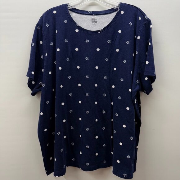 Kim Rogers Perfectly Soft T-Shirt Short Sleeve Round Neck 100% Cotton Navy Blue - Picture 1 of 4